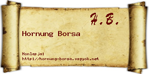 Hornung Borsa névjegykártya